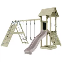 OUTDOORTOYS Spielturm Kiruna mit Kinderschaukel Altrosa