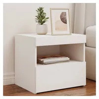 VidaXL Nachttische mit LED-Leuchten 2 Stk. Weiß 50x40x45 cm