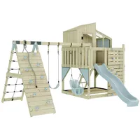OUTDOORTOYS Spielturm Finn mit Babyschaukel Eisblau