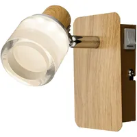 GLOBO LED Wandleuchte Innen Wandlampe Holz Chrom Lampe Acryl