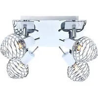 GLOBO Decken Beleuchtung Chrom Spiral Kugel Strahler 4x G9