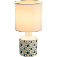 GLOBO Schreib Tisch Lampe Ess Zimmer Keramik Stoff Beistell