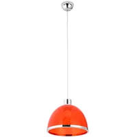 GLOBO Retro Pendelleuchte mit einem Lampenschirm in rot CARLO