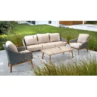 Lesli Living Lounge-Set "Ibiza" grau/lichtgrau meliert