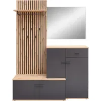 Stella Trading Fynn Kompaktgarderobe 148x199x38 grau