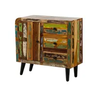 Massivmoebel24 Kommode Altholz 90x40x86 mehrfarbig lackiert SIXTIES #114