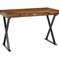 FineBuy Schreibtisch FineBuy Bürotisch 120x55 cm Massivholz Metall Computertisch