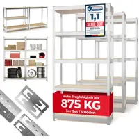 GENTOR Lagerregal Kellerregal Steckregal 3er Set Schwerlastregal Regale Werkstattregal