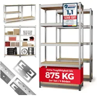 GENTOR Steckregal Metall 180x90x40 cm – 2er Set Schwerlastregal