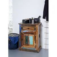 Massivmoebel24 Kommode Altholz 55x34x73 mehrfarbig lackiert NATURE OF SPIRIT