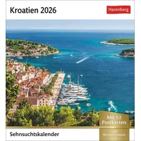 Harenberg Kroatien Sehnsuchtskalender 2026 - Wochenkalender mit 53 Postkarten