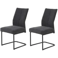 Möbel Kraft Cord-Polsterstuhl grau 2er Set