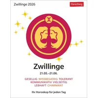 Harenberg Zwillinge Sternzeichenkalender 2026 - Tagesabreißkalender - Ihr Horoskop