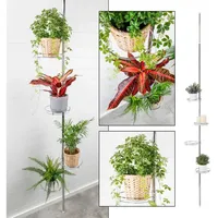 Gravidus Teleskop Blumenregal ausziehbar mit 4 Glasablagen, höhenverstellbar, verchromtes