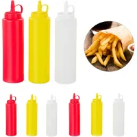 Relaxdays Squeeze Flasche 9er Set 400 ml Kunststoff rot/gelb/weiß