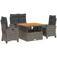 VidaXL Garten-Essgruppe 4-tlg. Grau