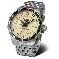 Vostok Europe Rocket N1 225A713B Automatikuhr Beige Edelstahlband 46