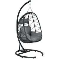 Outsunny Hängesessel Rattan Hängestuhl 195 cm Höhe Schaukelkorb Indoor