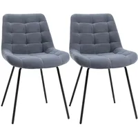 Homcom Esszimmerstühle,, Dunkelgrau, Kunststoff, 61x79x50 cm Esszimmer, Stühle, Esszimmerstühle,
