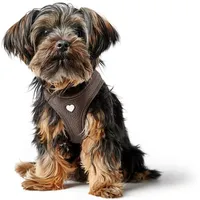 Hunter Hundegeschirr Love, Farbe: braun, weiches Rindsleder, atmungsaktive Mesh-Polsterung,