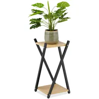 Relaxdays Blumenständer, 2 Etagen in Holzoptik, Metall, MDF, moderner