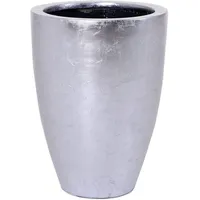 Vivanno Pflanzkübel Pflanzgefäß Blumenkübel exklusiv Fiberglas Silber Opala -
