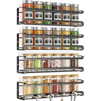 Trayindaly Gewürzregal Wand, 4er Metall Gewürz Organizer, Selbstklebend Spice