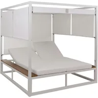 Mendler Aluminium Lounge-Gartenliege HWC-M63b, XL Sonnenliege Bali-Liege Daybed, 10cm-Polster