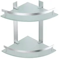 MSV Eck-Duschregal Tabarca Alu & Glas 24 cm x