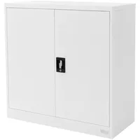 ML-Design Aktenschrank abschließbar, 90x40x90 cm, Weiß, Stahl, 2 höhenverstellbare
