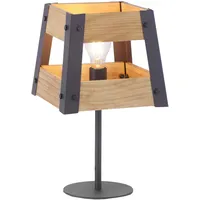 Just light. Retro Schreib Nacht Tisch Leuchte Holz Eisen