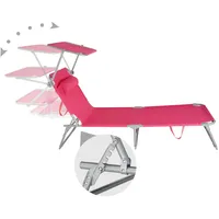 Tectake tectake® Gartenliege, 4-stufig mit Kopfpolster,