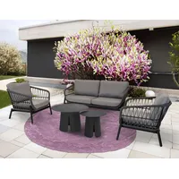 Lesli-Living Lesli Living Lounge-Set "Zavi Stone" dunkelgrau/grau meliert