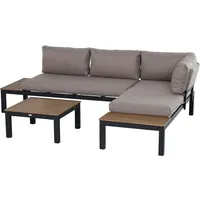 Outsunny 3-teiliges Gartenmöbel-Set mit Beistelltisch, Sofa mit Kissen, 164