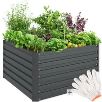 Tectake tectake® Hochbeet, aus verzinktem Stahl, stabil, sicher, witterungsbeständig,