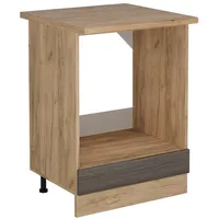 Vicco Herdumbauschrank R-Line, Edelgrau/Goldkraft Eiche, 60 cm, AP Eiche