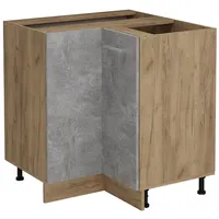 Vicco Eckunterschrank R-Line, Beton/Goldkraft Eiche, 75.6 cm ohne Arbeitsplatte