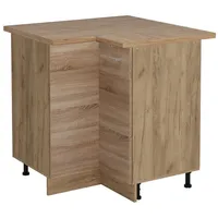 Vicco Eckunterschrank R-Line, Sonoma/Goldkraft Eiche, 75.6 cm, AP Eiche