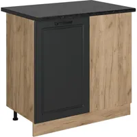 Vicco Eckunterschrank R-Line, Anthrazit Landhaus/Goldkraft Eiche, 86 cm, AP