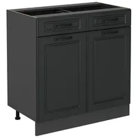 Vicco Küchenunterschrank R-Line, Anthrazit Landhaus/Anthrazit, 80 cm ohne Arbeitsplatte