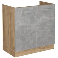 Vicco Spülenunterschrank R-Line, Beton/Goldkraft Eiche, 80 cm ohne Arbeitsplatte