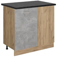 Vicco Eckunterschrank R-Line, Beton/Goldkraft Eiche, 86 cm, AP Anthrazit