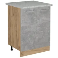 Vicco Küchenunterschrank R-Line, Beton/Goldkraft Eiche, 60 cm AP Marmor