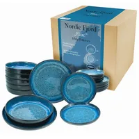 CreaTable Nordic Fjord 18-teiliges Teller Set Blue)