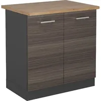 Vicco Vicco, Spülenunterschrank R-Line, Edelgrau/Anthrazit, 80 cm, AP Eiche