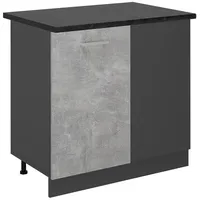 Vicco Eckunterschrank R-Line, Beton/Anthrazit, 86 cm, AP Anthrazit