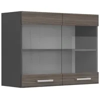 Vicco Küchenglashängeschrank R-Line, Edelgrau, 80 cm