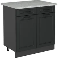 Vicco Küchenunterschrank R-Line, Anthrazit Landhaus/Anthrazit, 80 cm AP Marmor