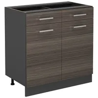 Vicco Küchenunterschrank R-Line, Edelgrau/Anthrazit, 80 cm ohne Arbeitsplatte