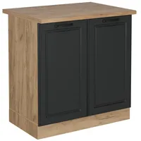 Vicco Spülenunterschrank R-Line, Anthrazit Landhaus/Goldkraft Eiche, 80 cm, AP